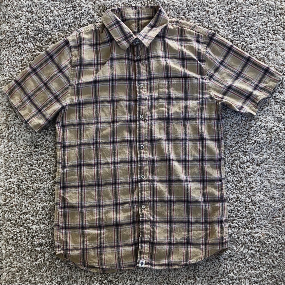 Plaid Flannel Short Sleeve Button Up